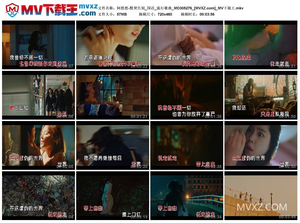 阿悠悠-默契告别_国语_流行歌曲_MD305276